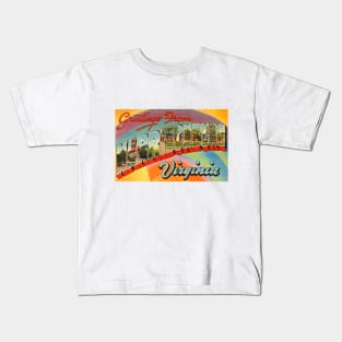 Greetings from Harrisonburg Virginia - Vintage Large Letter Postcard Kids T-Shirt